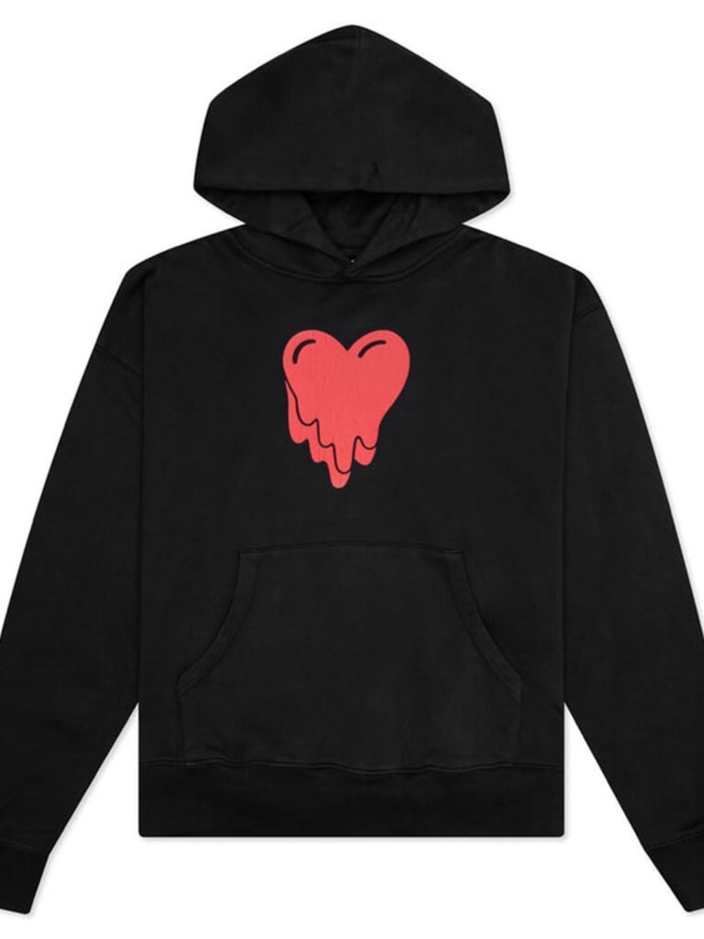 Emotionally Unavailable Black Hoodie with Red Dripping Heart Graphic